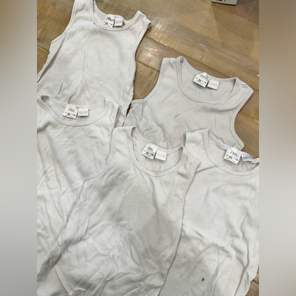 Bundle 8 toddler boys Zara white tee undershirts tops long sleeve - Picture 11 of 13